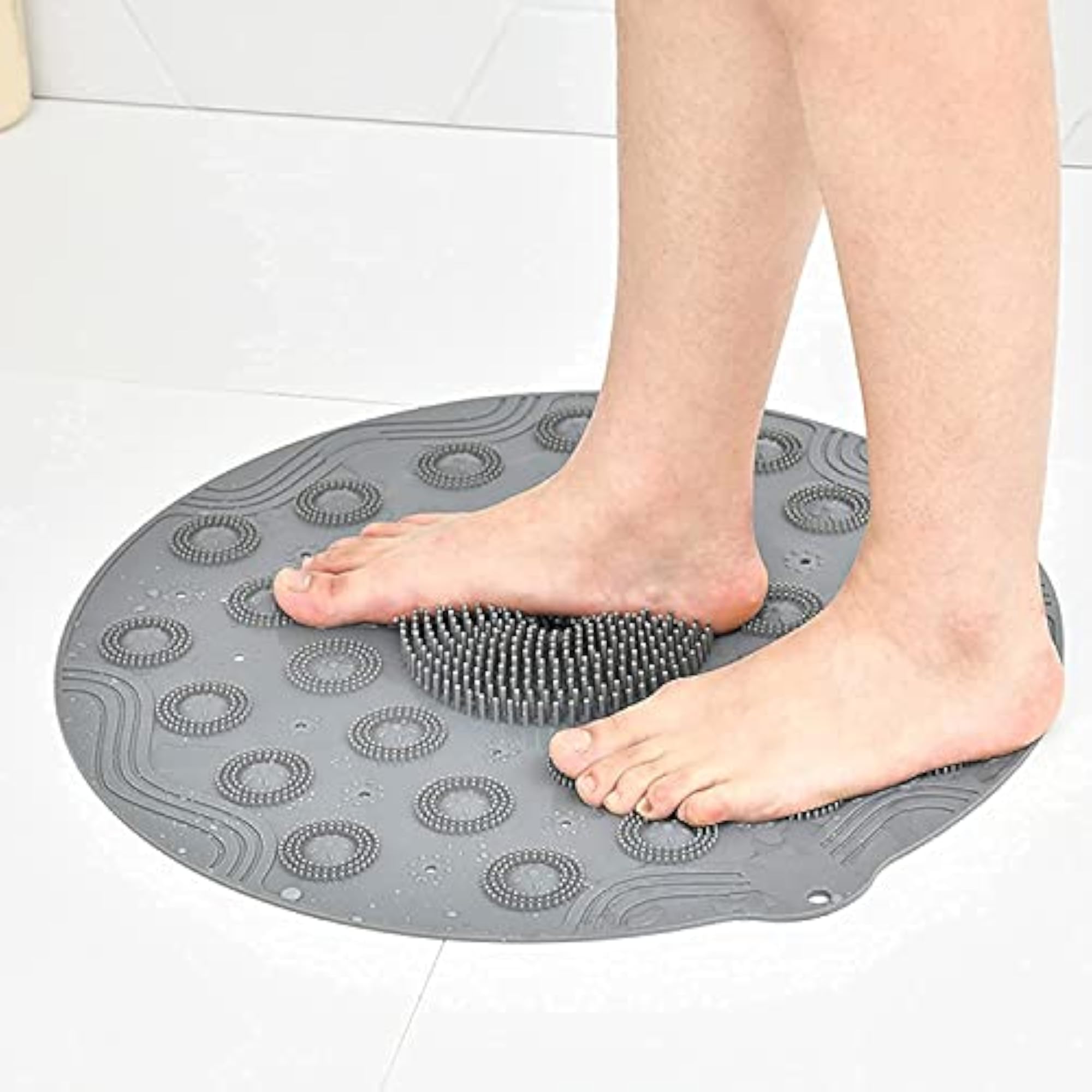 Round Silicone Bathroom Mat for Comfort and Style